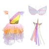 LUOEM 3Pcs Eenhoorn Kostuum Kinderen Verkleedoutfits Bijenvleugels Eenhoorn Hoofdband Tutu Rok Jurk Set Eenhoorn Kostuum…