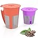 mzos- Reusable K Carafe & K Cup Coffee filter for Keurig 2.0. K200, K300, K400, K500 Series. 2 pcs