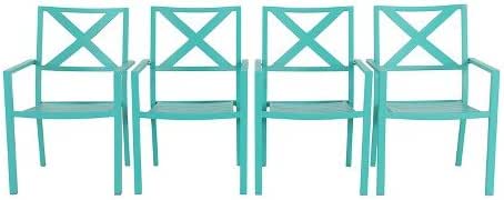 afton metal stacking patio chair