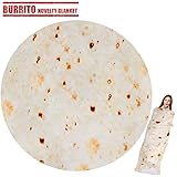 LetsFunny Burrito Tortilla Wrap Blanket, Burrito Wrap Novelty Blanket Tortilla Towel for Adults/Kids, Giant Round Beach Towel/Throw Blanket/Picnic Blanket (Yellow, 60)