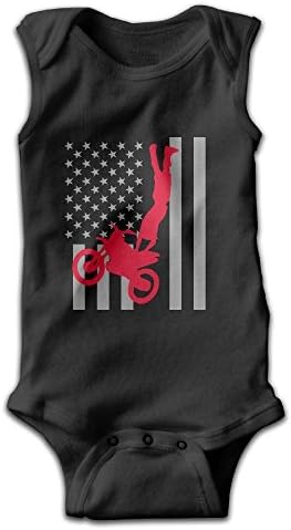 FSFUNNY Infant Sleeveless Onesies USA America Flag Motorcycle Bodysuit For Baby Boy And Girl 100% Cotton Romper