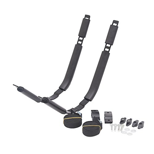 Kayak Canoe SUP Racks Roof Rack Set 2 J-Racks Top Frame Carrier Holder Fits Vehicle Truck Cross Bar