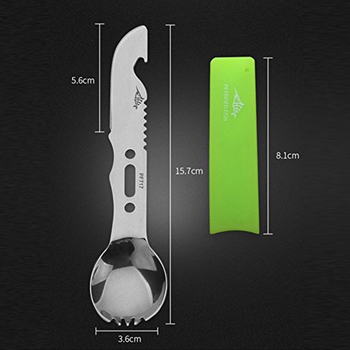 Dsmile 2 Pack Spoon Fork Knife Combo Set Camping Survival Tool - Camping Hiking Hunting Backpacking Outdoor Survival Multitool Utensil Accessory