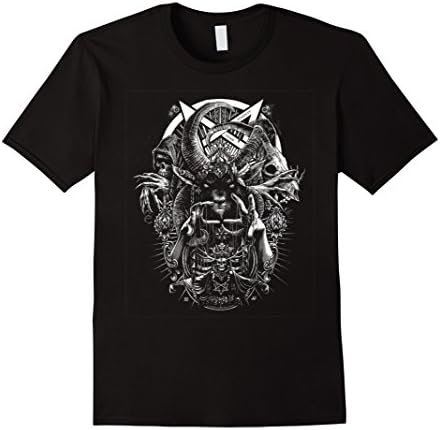 Mens Baphomet Occult Satanic Tshirt Large Black