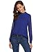 Soteer Women Chiffon Tops T-shirt Casual Scoop Neck Cuffed Sleeve Blouse, Royal Blue, Medium