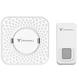 Tenswall Wireless Doorbell Kit Waterproof Door Chime - 1000 Feet Operating, 55 Chimes, 5 Level Volume, LED Indicator, 1 Push Button Transmitter & 1 Plug-In AC Receiver (No Batteries Required) – White