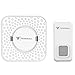 Tenswall Wireless Doorbell Kit Waterproof Door Chime - 1000 Feet Operating, 55 Chimes, 5 Level Volume, LED Indicator, 1 Push Button Transmitter & 1 Plug-In AC Receiver (No Batteries Required) – White