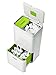 Joseph Joseph Intelligent Waste Totem Kitchen Trash Can and Recycle Unit with Compost Bin, 16 gallon / 60 liter, Stone