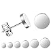 LIEBLICH Silver Round Stud Earrings Set Stainless Steel Ear Studs for Men Women 6 Pairs 3mm-8mm … (Silver)