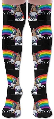 UFHRREEUR Sasquatch Bigfoot Riding Unicorn Unisex Over The Knee High Socks Women & Men Sport High Stockings 1 Pair
