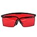 Laser Safety Glasses with Adjustable Temple, Red Lens, Black Frame