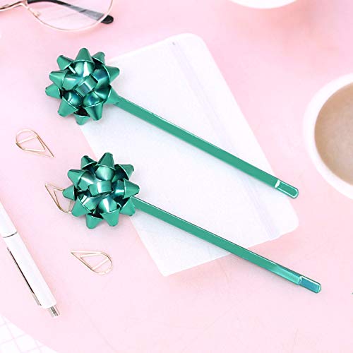 Christmas Gift Bow Hair Clip Hairpin Headdress Hair Bows Alligator Clips Cute Hair Accessories For women 3pairs (silver)