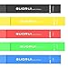 GUORUI Exercise Resistance Loop Bands Set of 5, Best Stretch Bands from Premium Natural Latex, for Workouts or Physical Therapy with Carry Bag and Practice manual