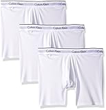 Calvin Klein Men's Underwear Microfiber Stretch 3 Pack Boxer Brief, White, Small