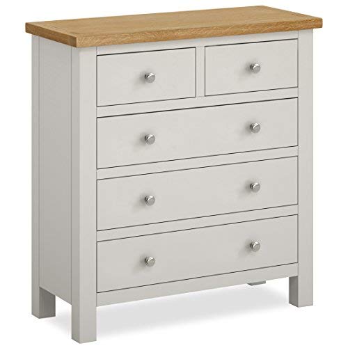 Roseland Furniture Ltd Farrow Grey Painted 2 over 3 Chest Of Drawers