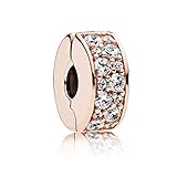 SUNWIDE Shining Path Clip Elegant Spacer Charms fit Pandora Charms Bracelets (Rose Gold)
