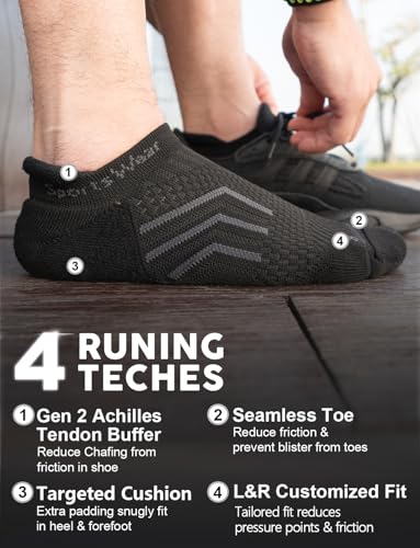 Juclise COOLMAX Bamboo Compression Socks, Short Running Socks, Breathable and