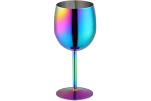 Stainless Steel Wine Glass 350ml 304 Shatterproof Stemware for Bar Drinking Cocktails Parties Camping Outdoor Use Colourful(C