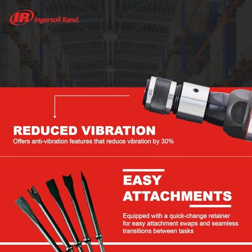 Ingersoll Rand 123MAXK Vibration Reduced Air Hammer 5-Piece Chisel Set, 3,530 BPM, 2-5/8