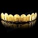 NIV'S BLING - 18K Gold Plated Stainless Steel Grillz - 8 Tooth Gold Teeth Hip Hop Dental Grill - 8 Top, 6 Bottom Set