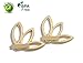 2 Pair Lotus Flower Jewelry Simple Chic Earrings Best Gift for Women/Girls (Gold & Silver)