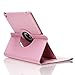 AiSMei Case for 9.7-Inch iPad 5th (2017)/ iPad 6th (2018)/ iPad Air (2015), Rotating Protective Case Cover w/Auto Wake/Sleep Function,Pink