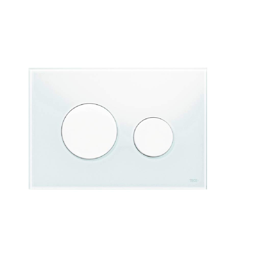 Tece-Lever Flush Actuator Plate with Dual Flush Glass, White, 9240650