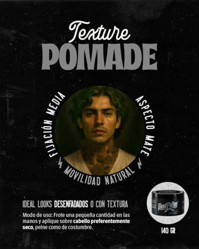 GoodFellas Pomada Texturizada para Cabello de Fijación Fuerte con Efecto Mate Texture Pomade con Base de Agua 140gr