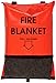 Think Safe 911-83700 Bright Orange Fire Blanket and Bag with Velcro Closure, 84