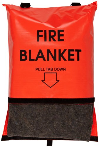 Think Safe 911-83700 Bright Orange Fire Blanket and Bag with Velcro Closure, 84" L X 62" W