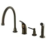 Kingston Brass KB825K5 Chatham Single Lever Handle Kitchen Faucet with Sprayer and Soap Dispenser