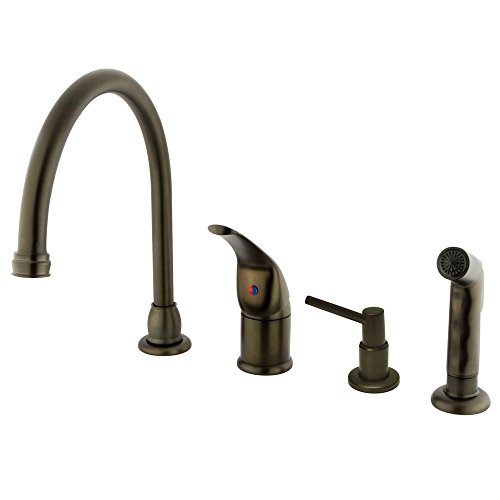 Kingston Brass KB825K5 Chatham Single Lever Handle Kitchen Faucet with Sprayer and Soap Dispenser