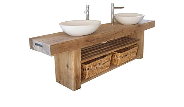 Mueble de baño de madera gruesa – Mueble doble de madera ...