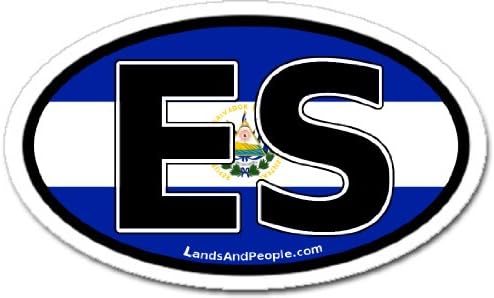 El Salvador ES Flag Car Bumper Sticker Decal Oval
