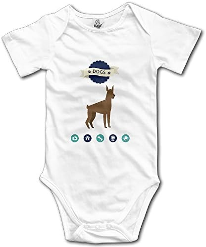 Cute Of Dogs-dobermann Unisex Baby Rompers Boys Short Sleeve Jumpsuit White Outfits Girls Clothes