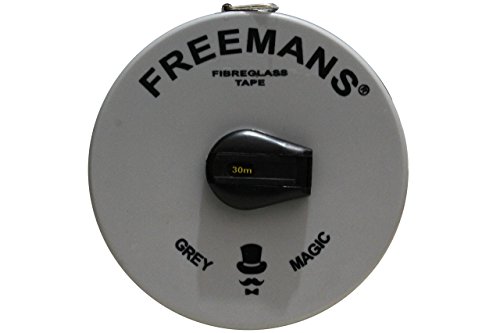 Sd Enterprises Plastic Freemans Fibra Fiber Glass Measuring Tape (30 M, Grey And Black)