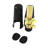 Andoer Alto Sax Saxophone Mouthpiece Plastic with Cap Metal Buckle Reed Mouthpiece Patches Pads Cushions
