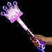 Fun Central LED Light Up Crown Wand with Crystal Ball Handle - Magic Wand Princess Toy for Girls