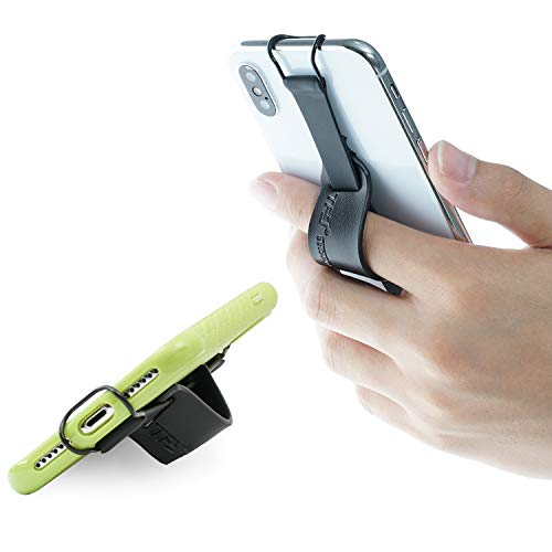 TFY Security Hand Strap with Holder fit Phone Xs Max/Xs / XR/X / 8 Plus / 8/7 Plus / 7/6 Plus / 6 and Note 9/8 / Galaxy S9+ / S9 / S8+ / S8 and Other Smartphones (Black)