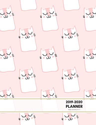 2019-2020 Planner Weekly and Monthly 8.5 x 11: Kitten Theme Calendar Schedule Organizer and Journal by Light Feather Journals