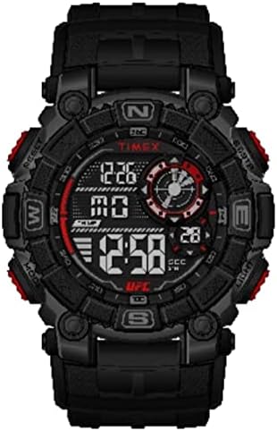 Timex Orologio da uomo UFC Rumble da 50 mm, cinturino nero, quadrante