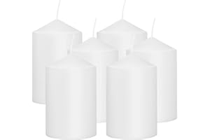 FCLAYVTS White Pillar Candles - Set of 6-3" x 6" Dripless Unscented Candles in White for Home Decor, Relaxation & All Occasions