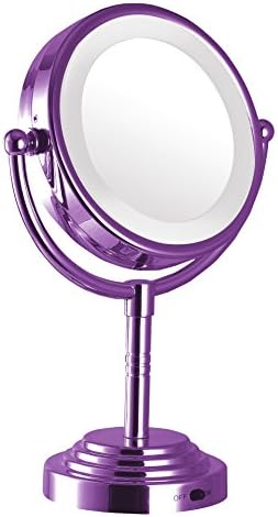 Modern Mirror 92231 Dual-Sided Led illuminated tabletop makeup mirror Purple