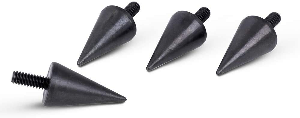 PrecisionGeek - Speakers Spikes BIG Black Steel, Oxidised, Spikes 20mm diameter cone, thread 1/4 20 UNC - Set of 4 pieces
