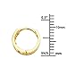 14k Yellow Gold 2mm Thickness CZ Channel Set Hoop Huggie Earrings - 3 Differnet Size Available