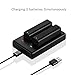 Powerextra Dual Battery Charger with USB Cable for DJI Osmo, Osmo+, OSMO Mobile, DJI HB01-522365 and Osmo Intelligent Battery Charger SOY015A-1260120