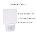WAYNEWON 0.5W Plug-in LED Night Lights, Stylish Nightlights with Dusk to Dawn Sensor, White Light Perfect for Bathroom, Kitchen and Hallway, 2-Pack