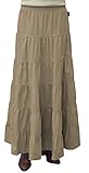 Baby'O Women's Ankle Length 6 Tiered Long Denim Prairie Skirt