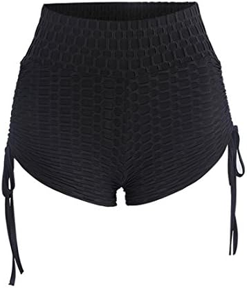 lumiyo Women's Sport Fitness Gym Stretchy High Waisted Ruched Butt Lifting Workout Running Yoga Shorts