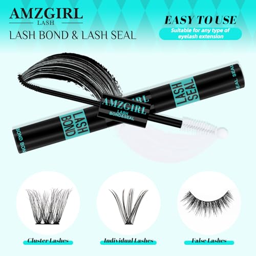 Lash Bond and Seal Waterproof,Eyelash Extension Glues for Lash Clusters,Lashes Glue Long Lasting Eyelashes Glue and Lock for DIY Lash Extensions Super Strong Hold 72 Hours at Home
